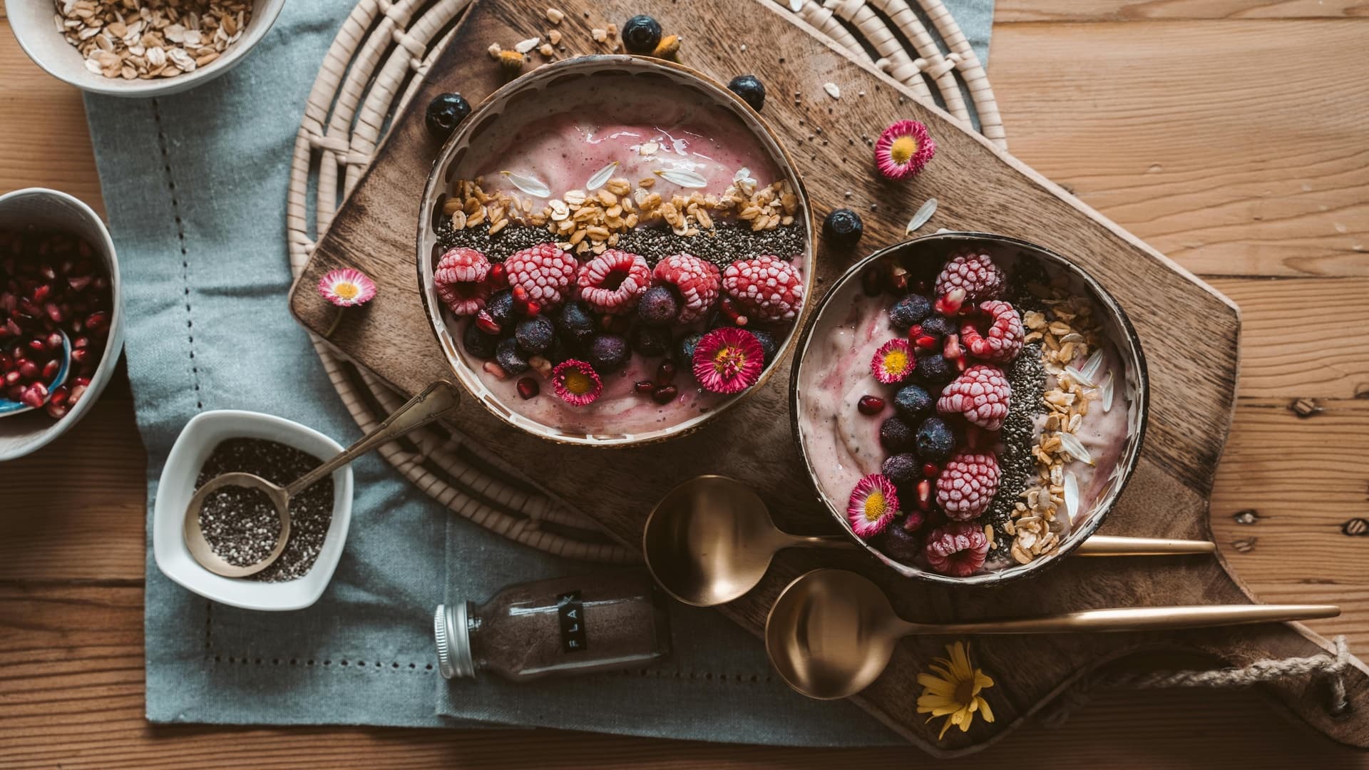 Vibrant smoothie bowl with fresh berries and toppings representing natural health and wellness